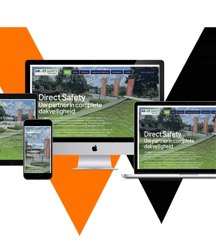 Website van Direct Safety (bouwbedrijf)